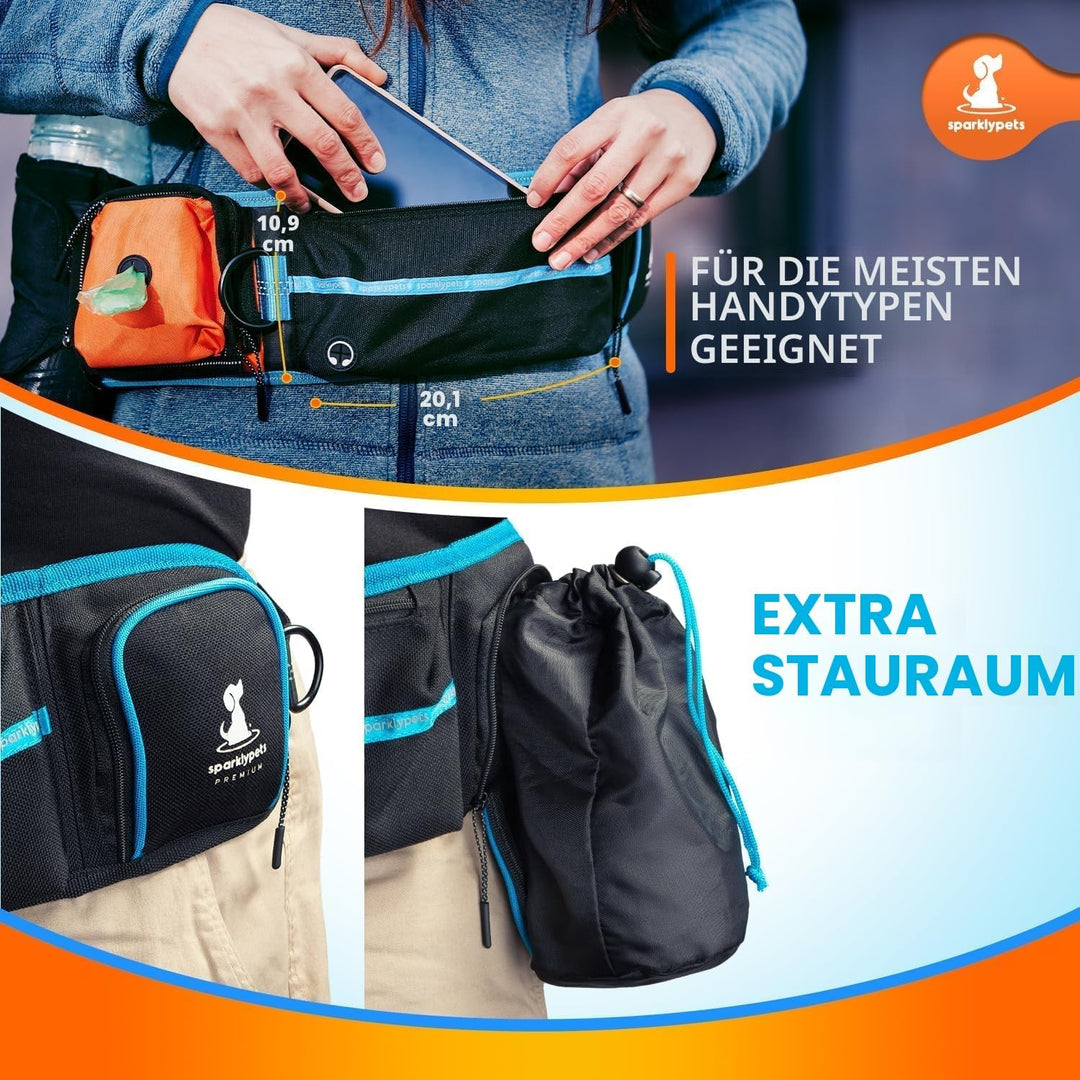 SparklyPets Hundeleine mit doppelter Bungee-Taille und Rückenstütze, doppelte Hundeleine für mittelg
