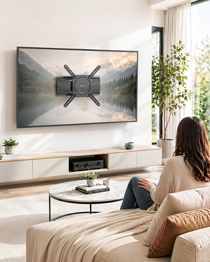 monTEK Ultra Slim TV Wandhalterung 23-75 Zoll bis 45kg, Max VESA 400x400mm 23"-75" TV / 1,3" Ultra-S