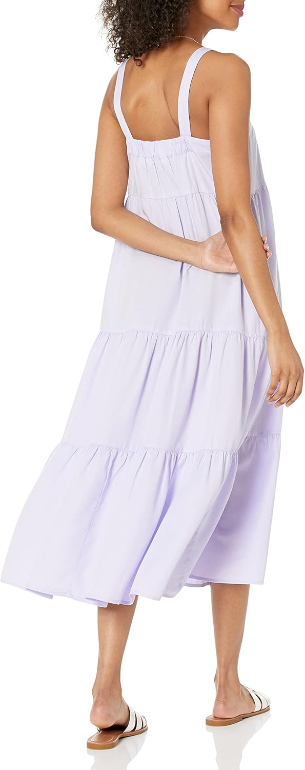 The Drop Britt, Maxi-Zeltkleid im Stufendesign XXS Staubviolett, XXS Staubviolett