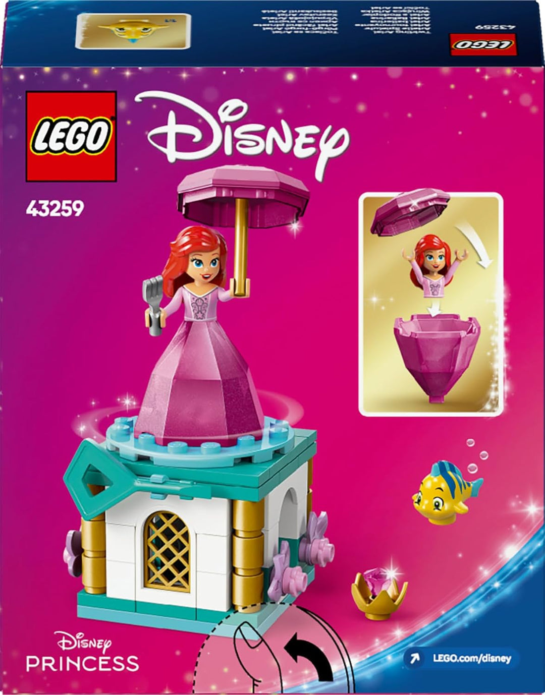LEGO ǀ Disney Princess Arielle - Spielzeug mit Minifigur - Fabius Figur sowie Zubehör wie Diamant &amp;