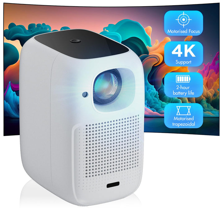 V1 Mini Beamer Handy Klein Tragbarer Projektor Heimkino 5G+2.4G WiFi Bluetooth 1080P 4K für iOS/Ando