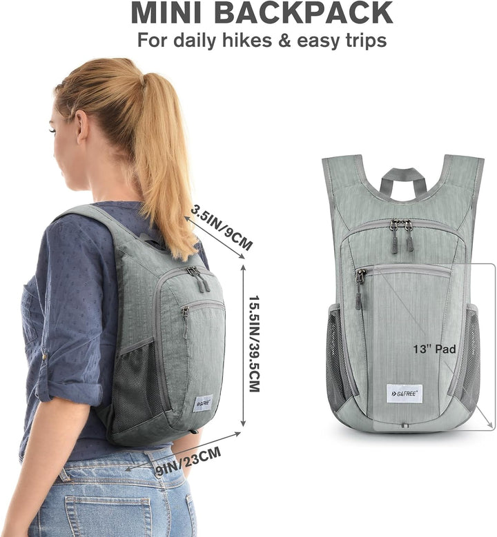 G4Free 10/15/20L Faltbarer Rucksack Klein, Wanderrucksack Leicht, Tagesrucksack Damen Herren für Wan