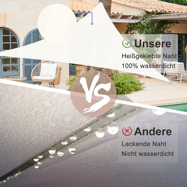 SUNNY GUARD Sonnensegel Wasserdicht 6x6x6m Dreieckig Sonnenschutz Wetterschutz Segel Baldachin UV Sc