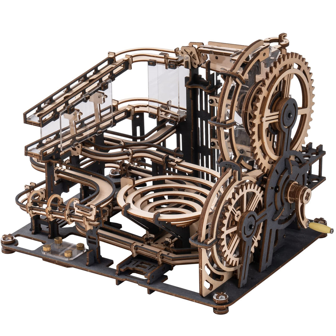 RoWood 3D Puzzle Nachtstadt Murmelbahn Modellbau aus Holz - DIY Holzpuzzle Kugelbahn Bausatz Modellb