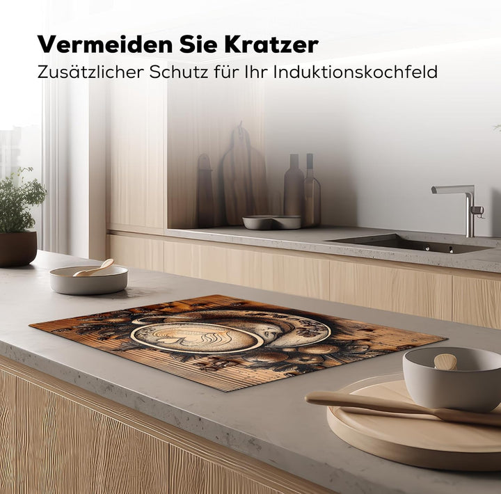 Herdabdeckplatte 75x52 cm Einteilig Küche Herdabdeckung Induktionsfeld Ceranfeld Herdabdeckplatten V