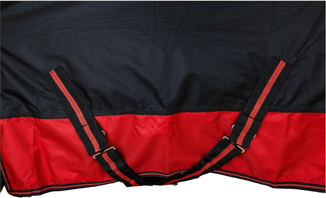 RL24 - Weidedecke Basicline 600D Schwarz/Rot 85 cm (50g) Schwarz/Rot 85cm (50g/m² Füllung), Schwarz/