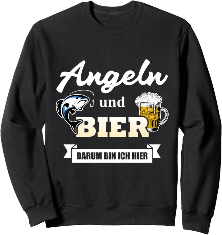 Angeln und Bier Angel Design Geschenkidee für Angler Sweatshirt