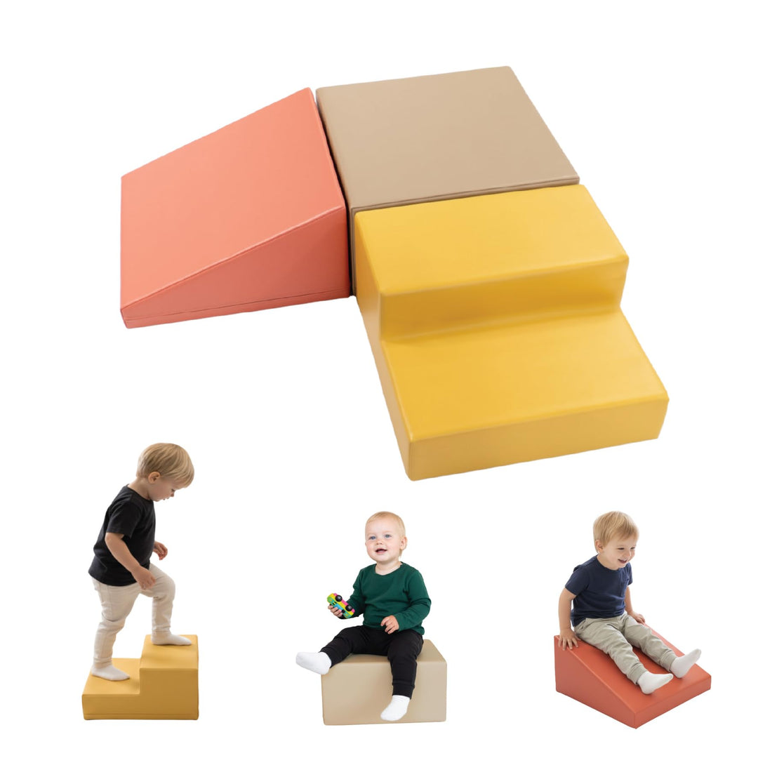 IGLU SOFT PLAY Set mit 3 Schaumstoffblöcken für die Motorik für Babys weich riesig aus Schaumstoff (