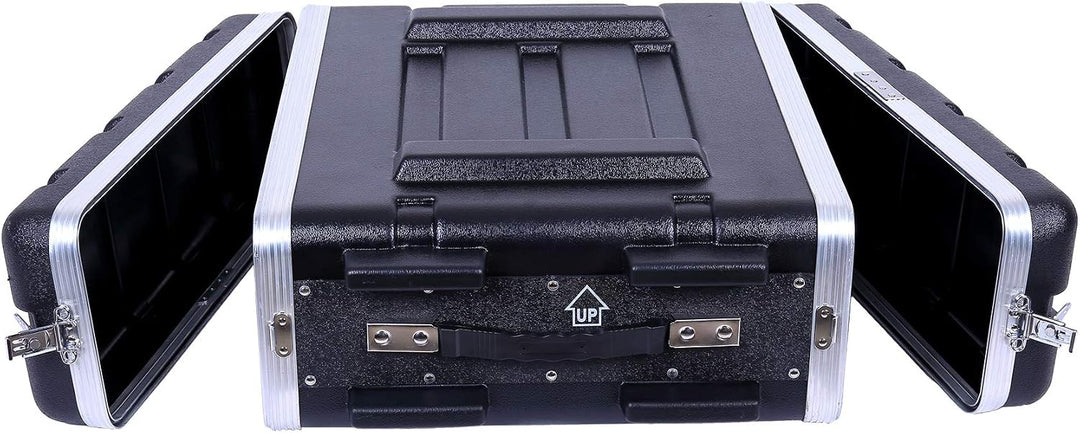Crossrock Stapelbares 3U Rack Case, Standard 19,25” Tiefe, Polyethylen-Hartschalenkonstruktion mit S