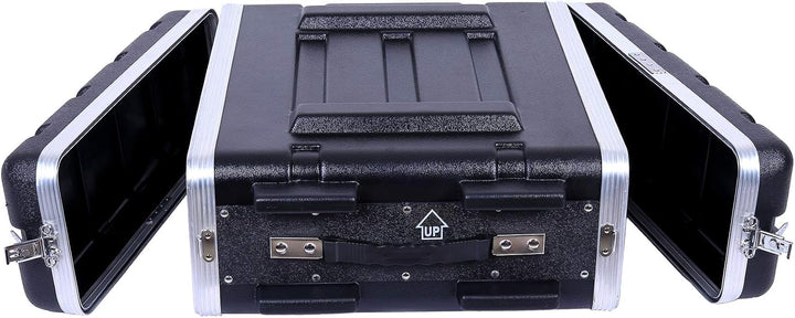 Crossrock Stapelbares 3U Rack Case, Standard 19,25” Tiefe, Polyethylen-Hartschalenkonstruktion mit S