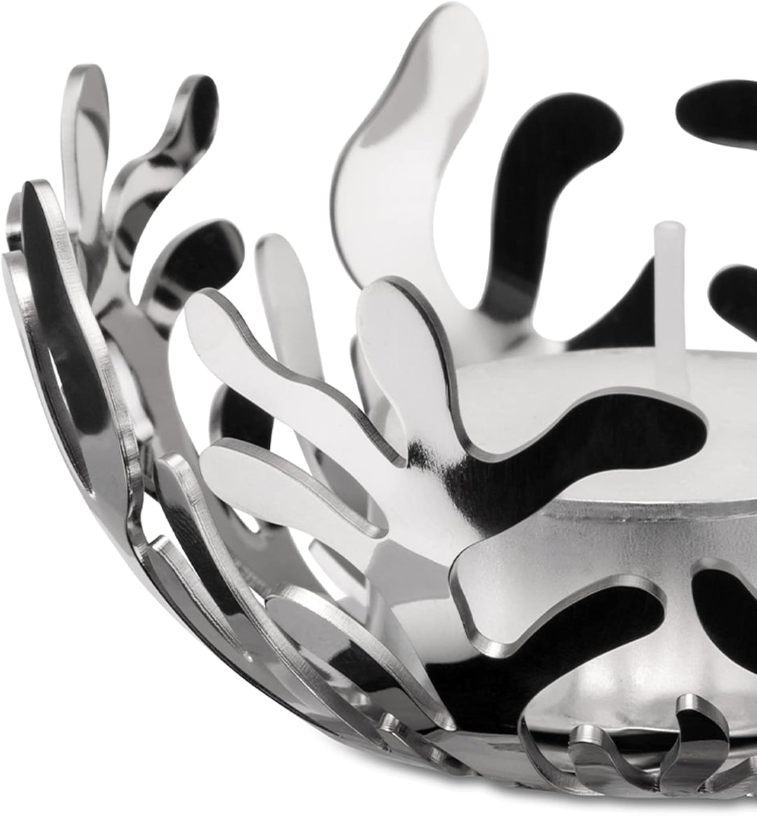 Alessi %22Mediterraneo%22 Obstschale aus Edelstahl, 29 cm &amp;%22Mediterraneo%22 Teelichthalter, Edelst