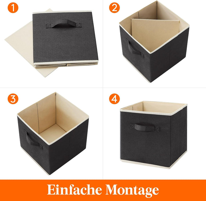 Lifewit 10 Stück Aufbewahrungsbox Stoff, Faltbare aufbewahrungsbox, 26 x 26 x 28 cm Aufbewahrung Ord