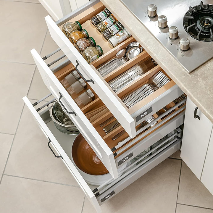 GTV - Modern Box Schublade I L=250mm H=83 mm I Grau I Leises Schliessen I Belastung bis zu 40 kg I E
