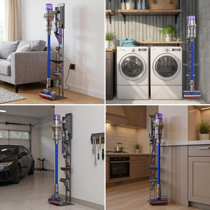Robuster Vakuumständer aus Karbonstahl für Dyson - Wandmontiertes platzsparendes Design, kein Bohren