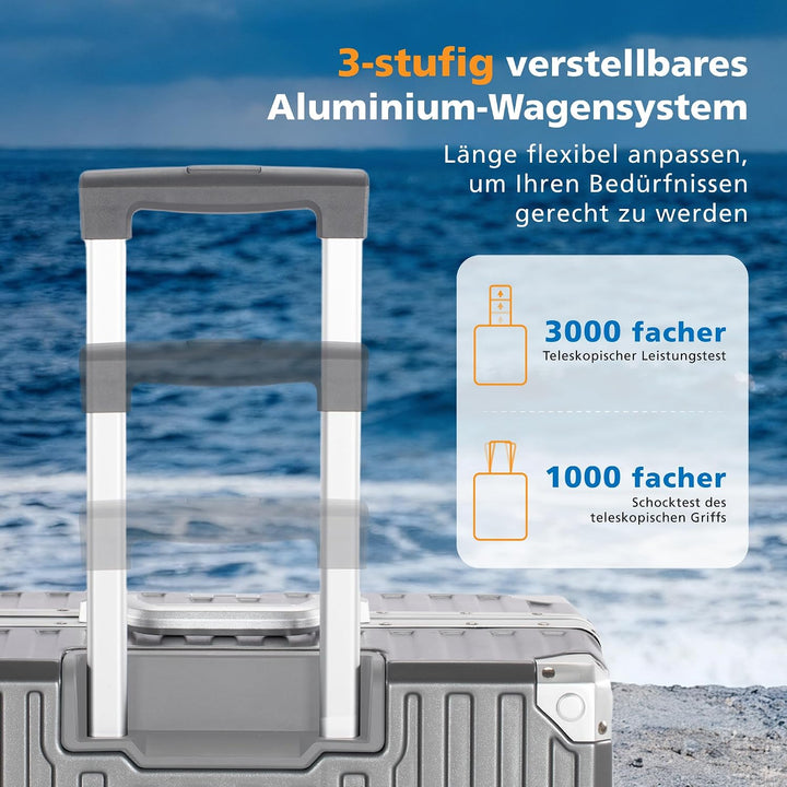 ALPHA CAMP Kofferset 2 Teilig Grösse M XL Reisekoffer Leicht Hartschalenkoffer Polycarbonat Luggage
