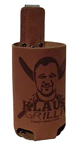 Bierholster Klaus grillt 0,5l – Das Original aus echtem Leder