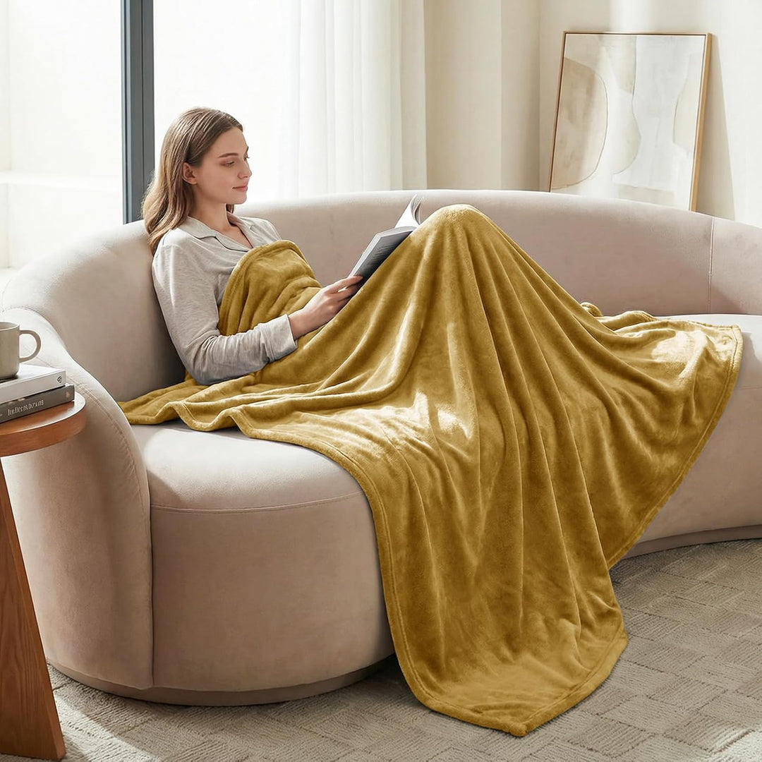 CozyLux Kuscheldecke Flauschig Decke 230x270 cm Gelb, 230x270 cm Gelb