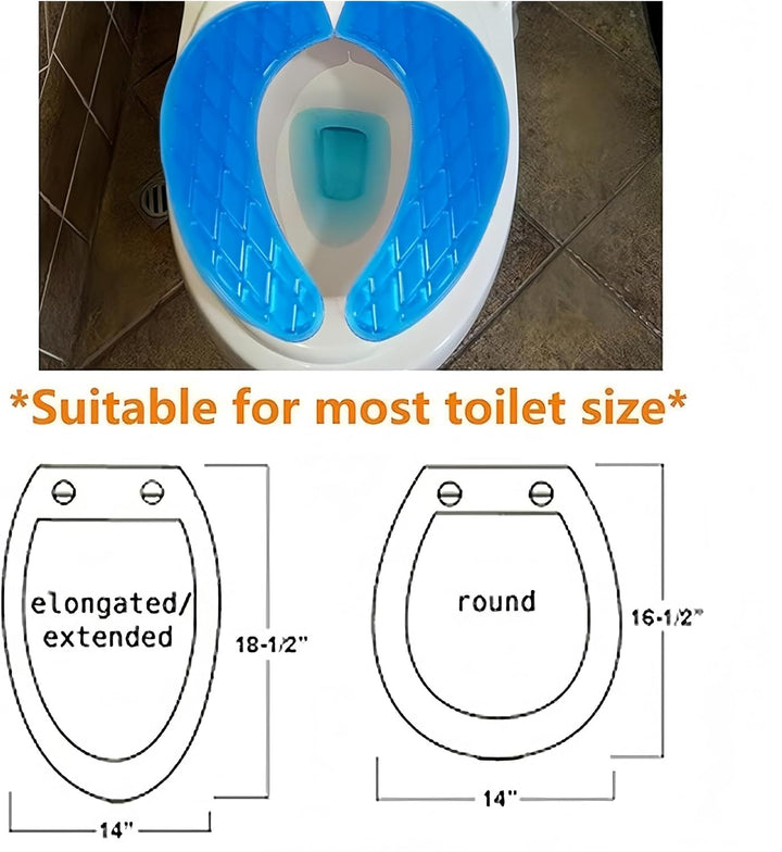 WC Sitzbezug Gel, Silikon Toilettensitz Auflage Waschbar, Selbstklebendes U-Form Toilettensitzkissen