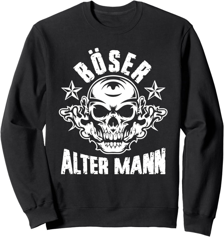 Böser Alter Mann - Totenkopf Opa Vintage Skull Grossvater Sweatshirt