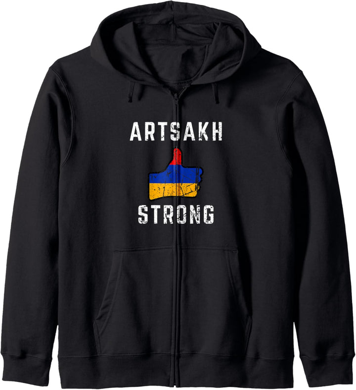 Artsakh Strong ist Armenia Thumb Armenian Flag Distressed Kapuzenjacke