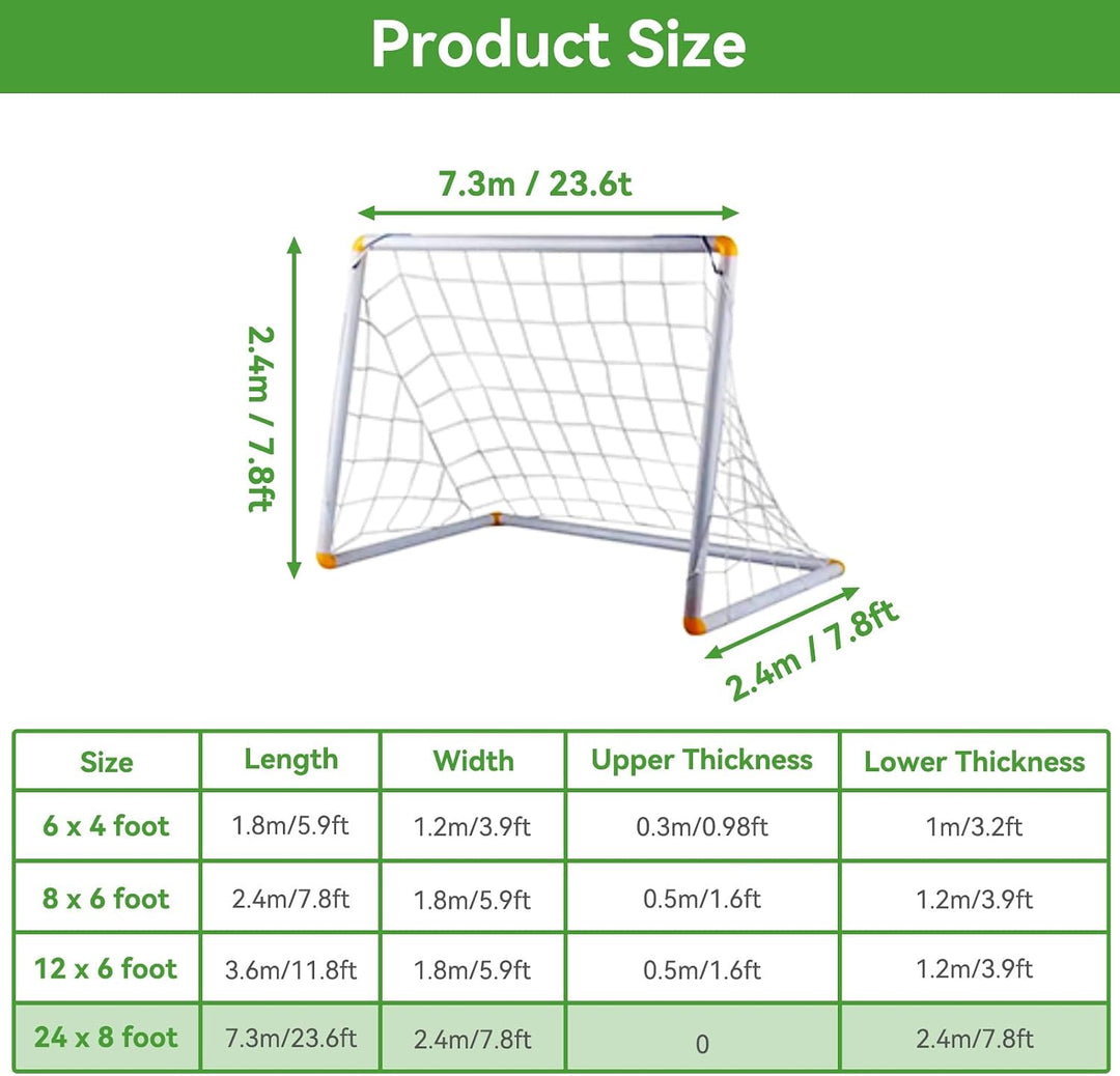 Fussballnetz, Ersatzfussball -Netto -Sportfussball -Torpost -Netto -Ersatz für Sportspiele 24x8ft, 2