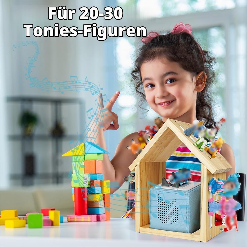 Vicloon Tonie Regal für Toniebox, Hausform Magnetisch Shelf für 20-30 Tonie Figurens, zum Hinstellen