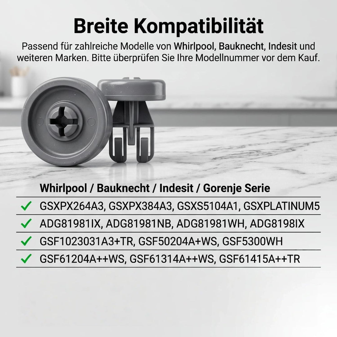 Geschirrspüler-Unterkorbrollen-Set (8 Stück)