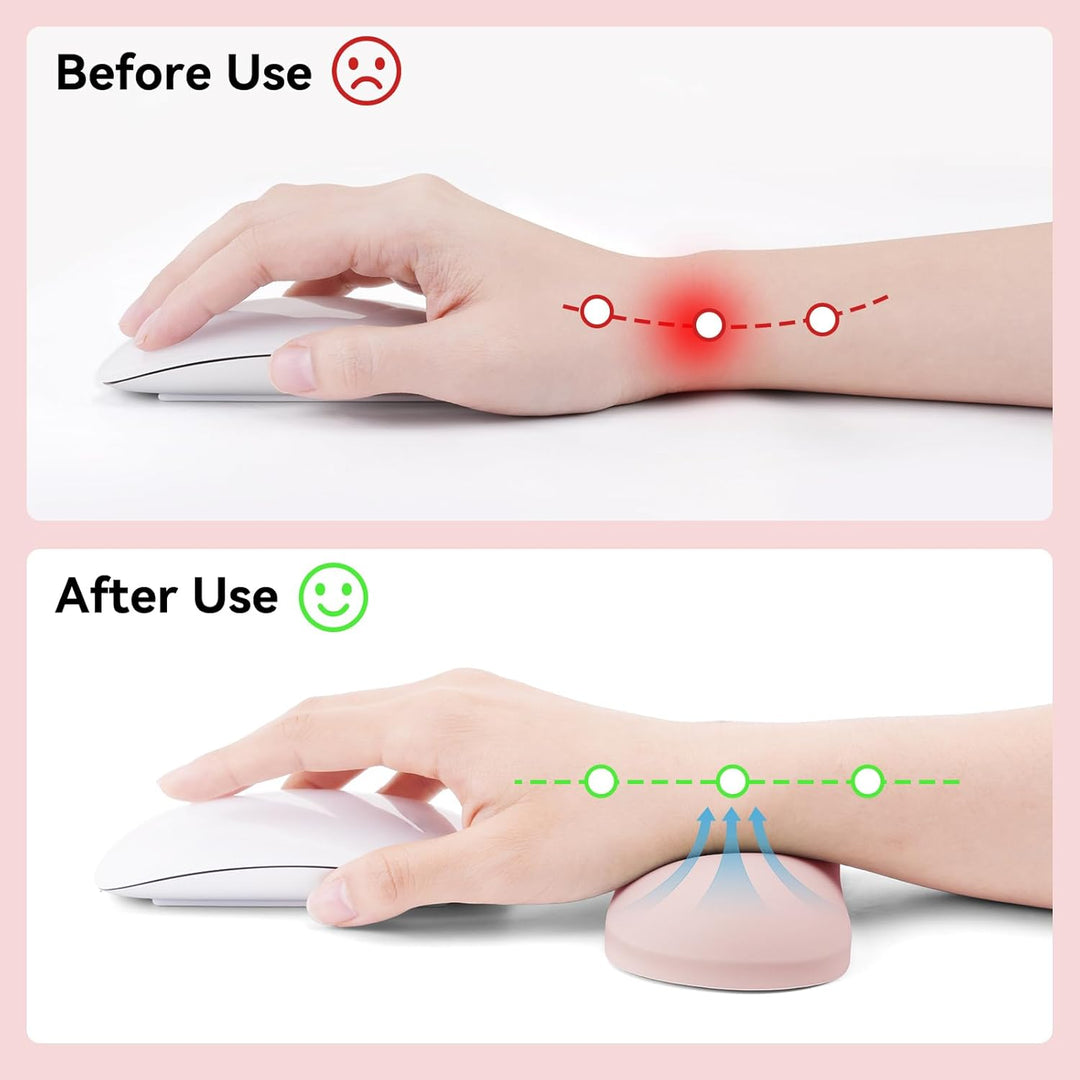 MOSISO Handballenauflage Silikon, Ergonomisches Luftkissen Mausstützpad Rosa, Rosa