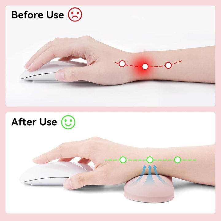MOSISO Handballenauflage Silikon, Ergonomisches Luftkissen Mausstützpad Rosa, Rosa