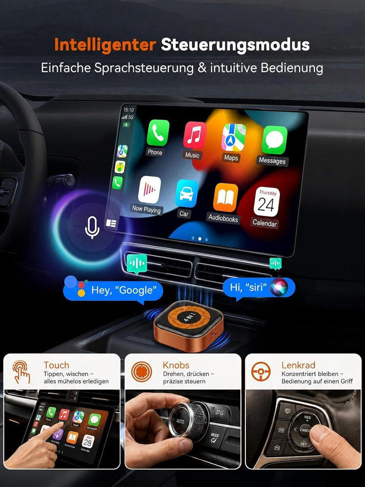 4-in-1 Wireless CarPlay Adapter für AirPlay MirrorLink Bildschirmspiegelung