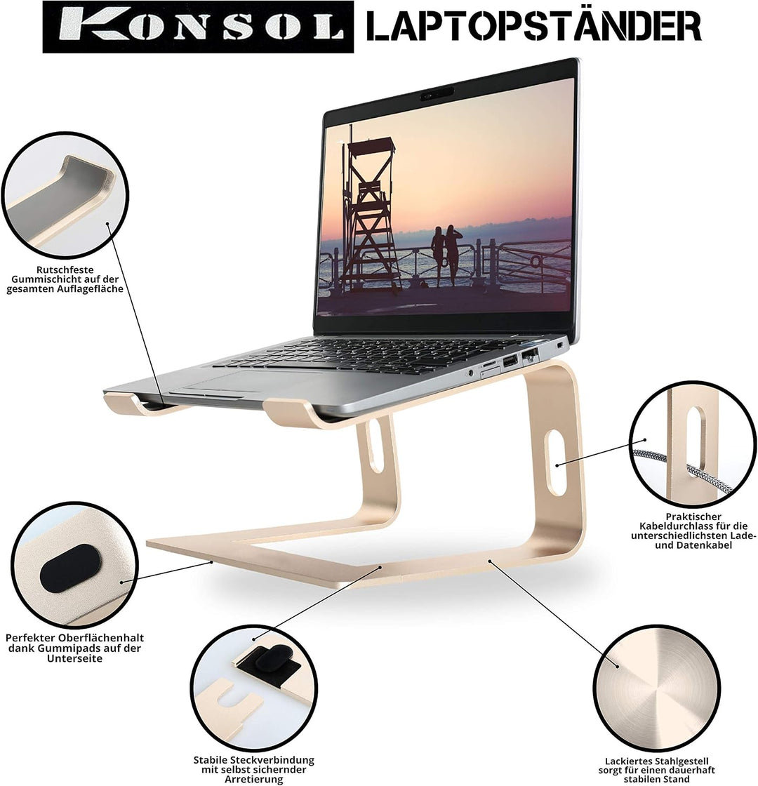 konsol Laptop ständer Ergonomisch Aluminium Notebook Ständer, Demontierbar, Tragbarer, Riser Kompati