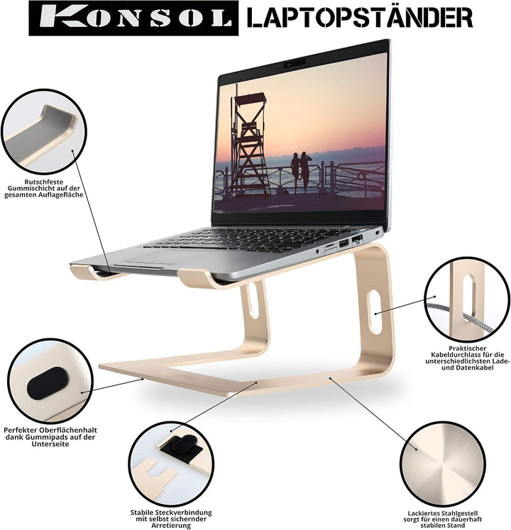 konsol Laptop ständer Ergonomisch Aluminium Notebook Ständer, Demontierbar, Tragbarer, Riser Kompati