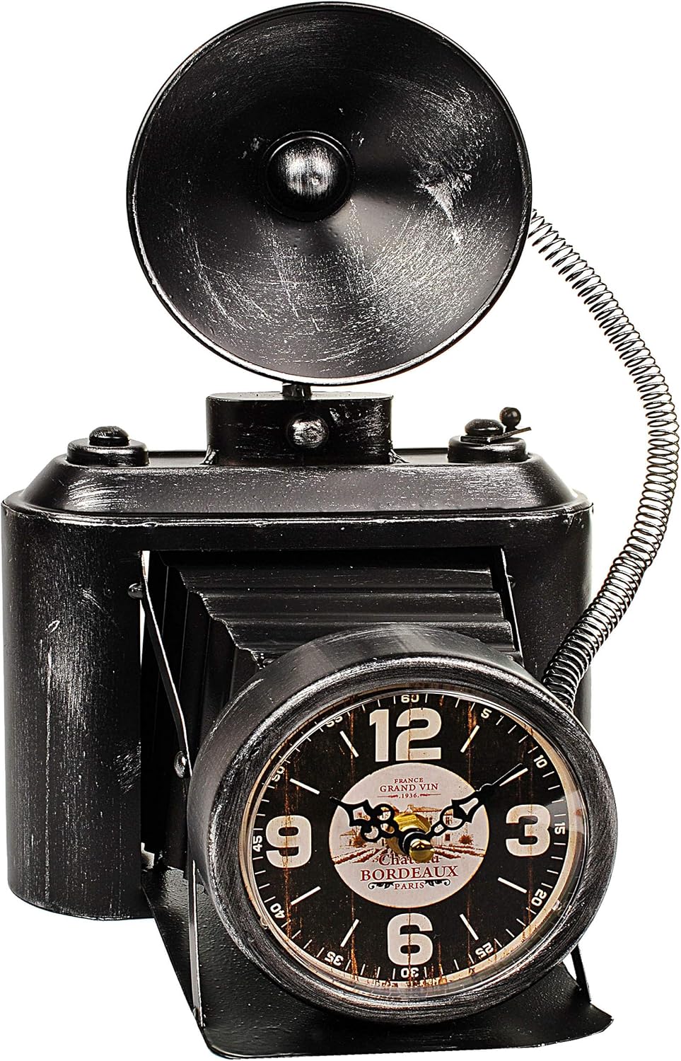 alles-meine.de GmbH grosse XL Tischuhr - Uhr - nostalgische Foto Kamera/Fotoapparat - aus Metall - 3