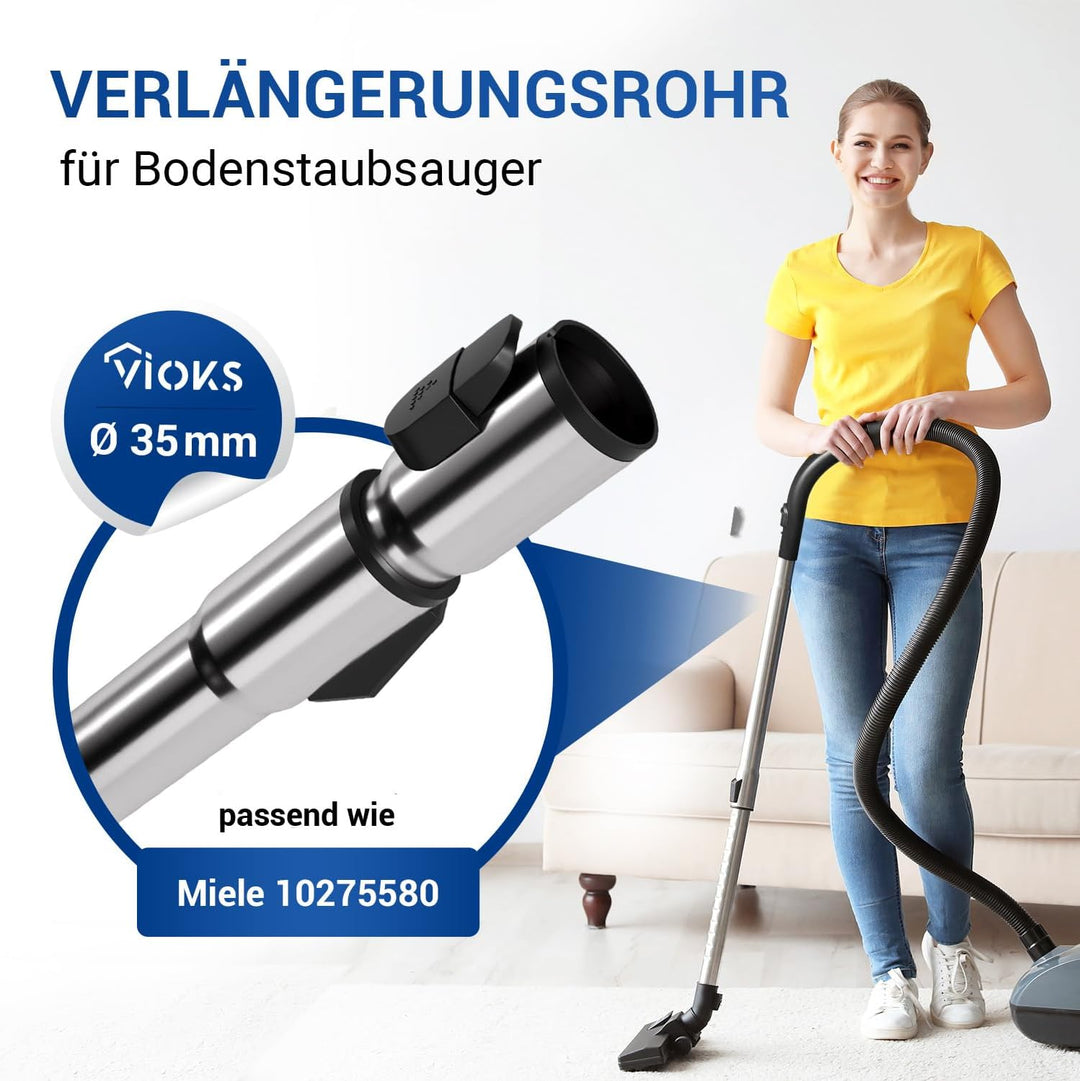VIOKS Staubsauger Teleskoprohr Ersatz für Mіеle 10615280 &amp; 10275580 mit Anschluss Ø 35mm/ Verlängeru