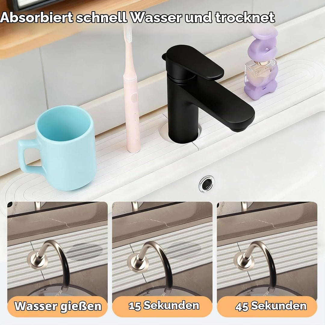 Wasserhahn Absorbierende Matte, Wasserabsorbierender Stein für Spüle, Stone Drying Mat Kitchen, Kies
