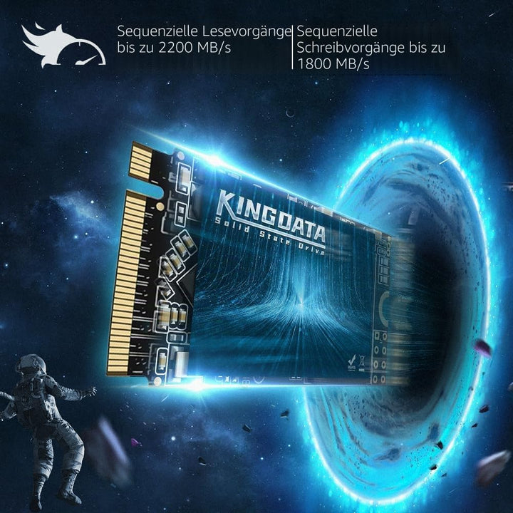 KINGDATA M.2 2242 SSD 1TB NVMe PCIe Gen3 x 4 Internal Solid State Drive, 3D NAND TLC, Gaming SSD, R/