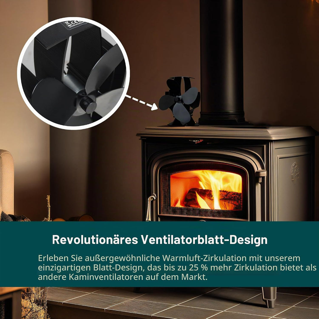 Forest Master - SuperFast Air Halbbeheizter Ofenventilator mit Dufthalter - Für Holzbrenner und Holz