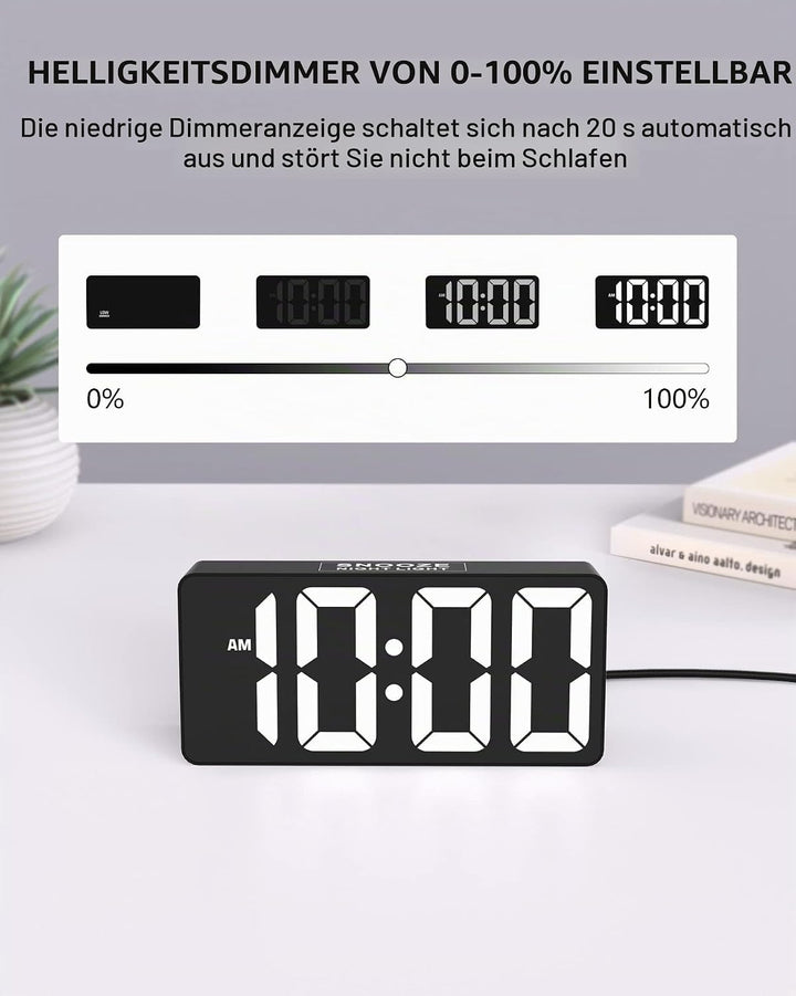 Mesqool Vibrationswecker, Lauter Wecker für Tiefschläfer mit Bettschüttler Weiss, Weiss