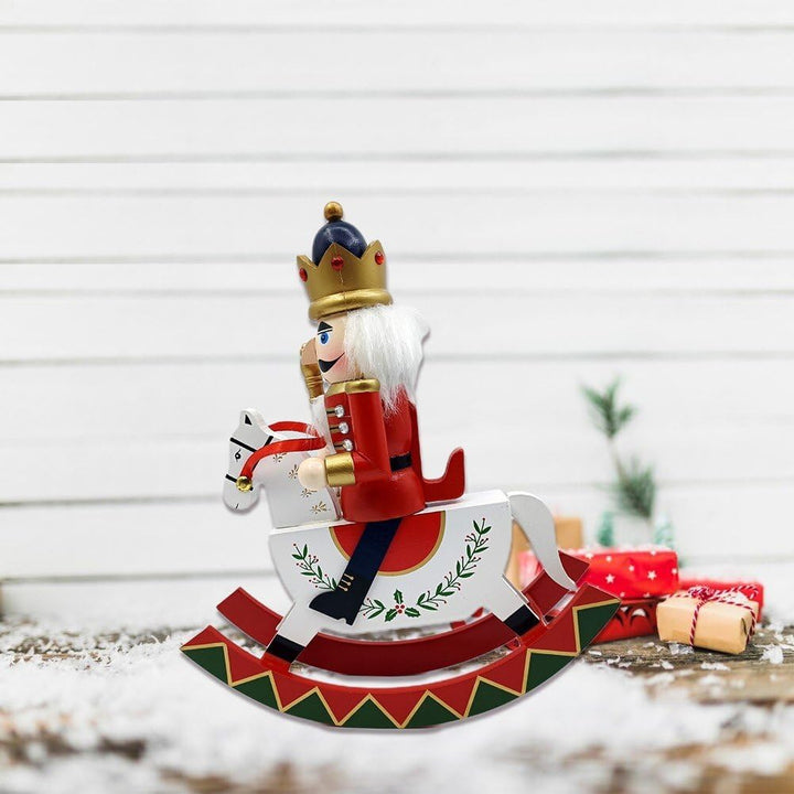 Lpitoy Hölzernes Schaukelpferd, Nussknacker, Soldat, Nussknackerfiguren Auf Schaukelpferd, Weihnacht