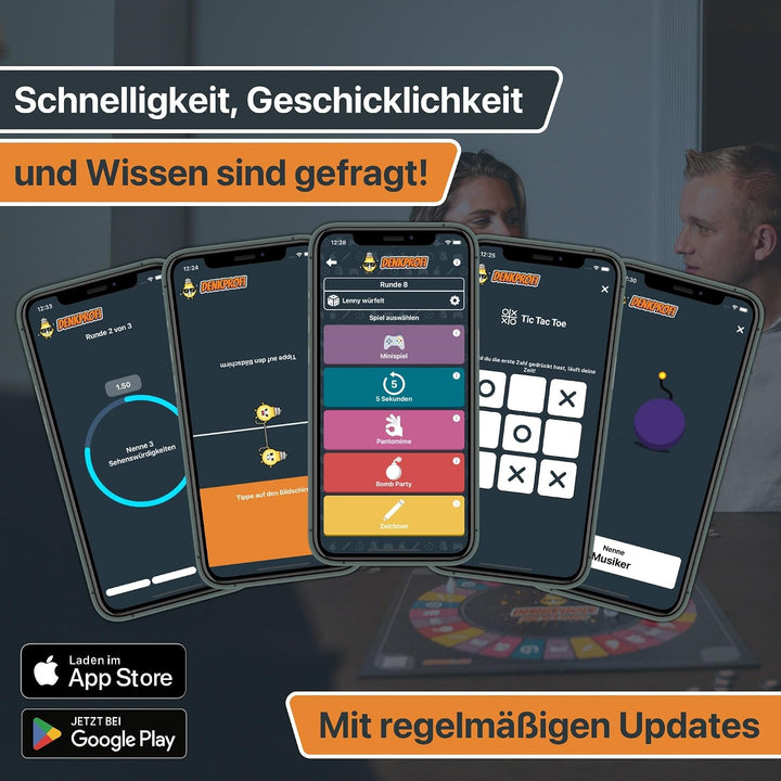 Das Brettspiel mit App, interaktives Quiz-, Wissens- und Familienspiel, Gesellschaftsspiel für 3-6 P
