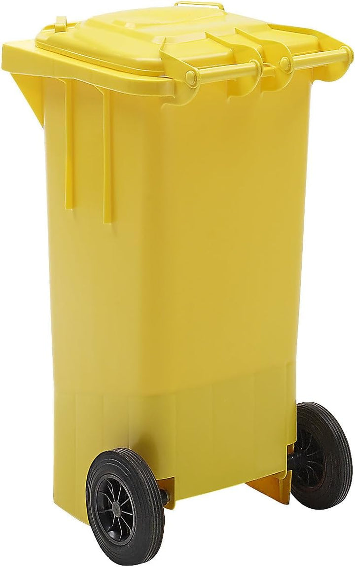eurokraft | Mülltonne aus Kunststoff DIN EN 840 | Volumen 120 L | BxHxT 505 x 1005 x 555 MM | Gelb