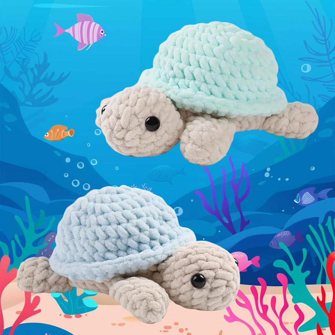 Häkeln für Anfänger Tiere Häkelset 2 pcs Crochet Set Schildkröte Häkeln