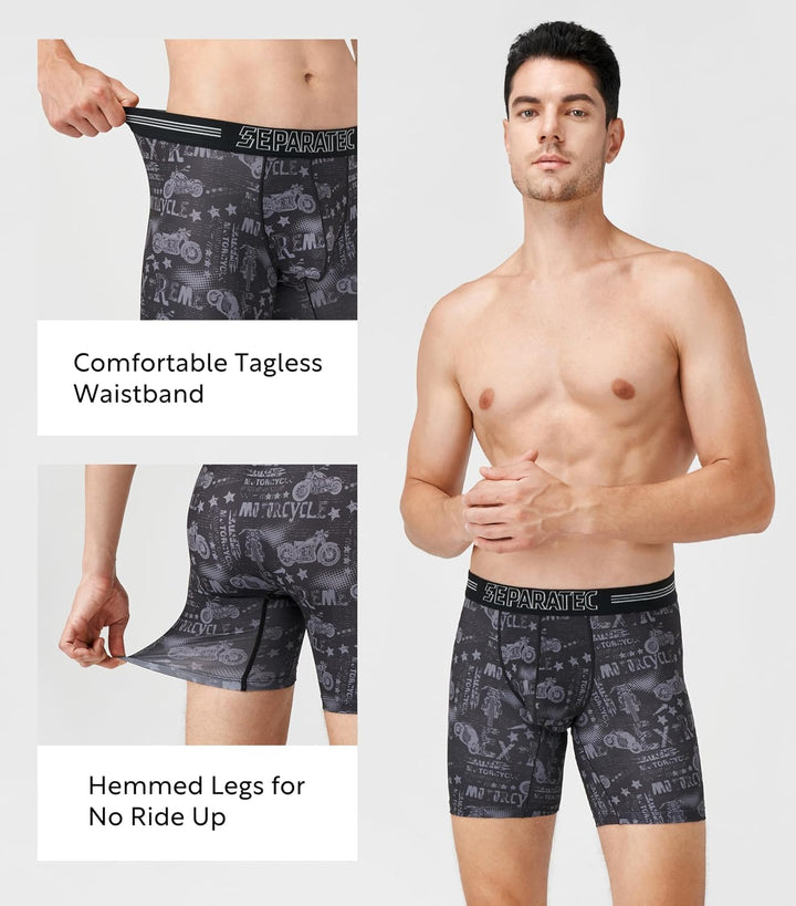 Separatec Boxershorts Herren 3er-Pack Sport Schnell trocknend Doppelbeutel Dual Pouch Unterhosen Män