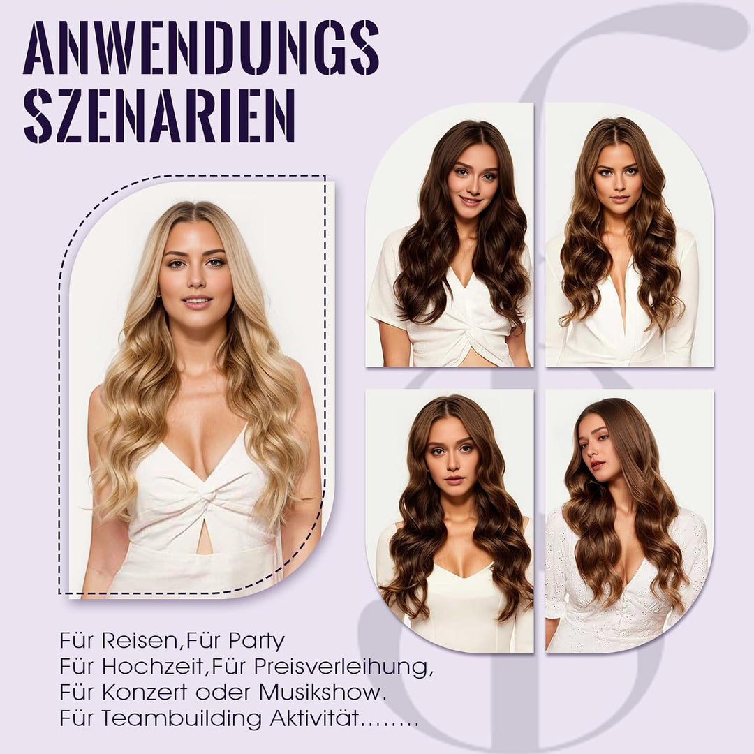Fshine Echthaar Extensions Clip 45cm Dunkelstes Braun 120 Gramm Doppelt Tressen Haarverlängerung Rem