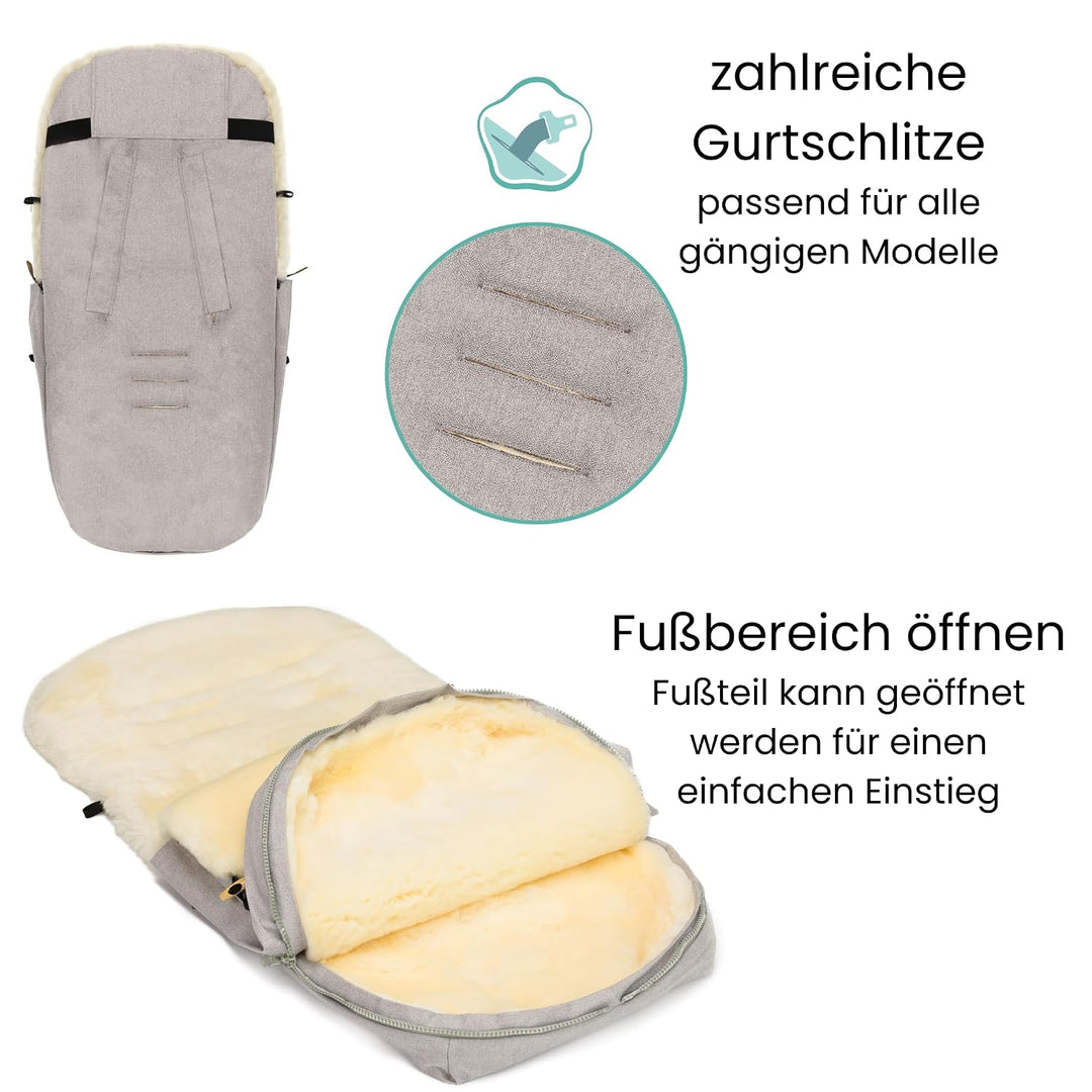 Fillikid Winterfusssack Bernia Lammfell Exklusiv Kinderwagen, Buggy | Winterfusssack wind- &amp; wassera