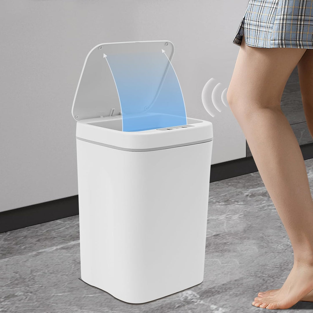 Mülleimer mit Sensor, Elektrischer Berührungsloser Mülleimer, 16L Abfalleimer, Eingebautes LED-Licht
