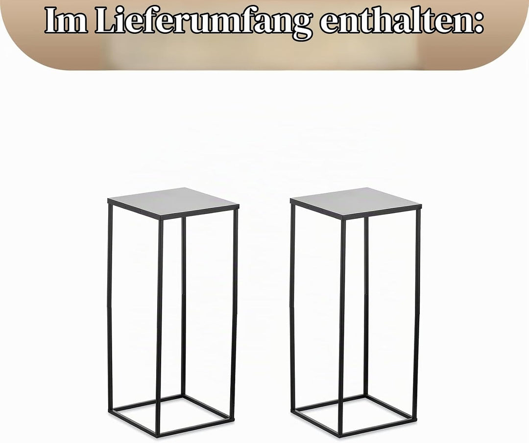 Sziqiqi 60cm Schwarz Vase mit Platte Hochzeit Mittelstücke für Tischdekoration – 2 Stück Hoch Vase G