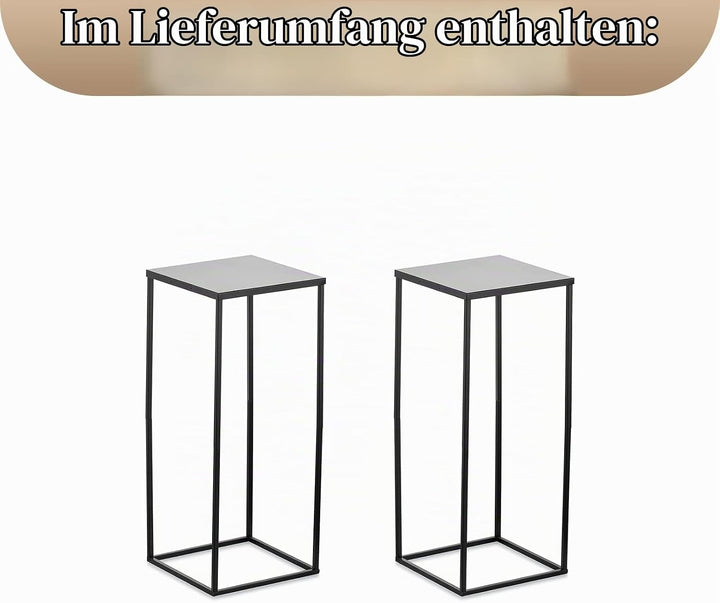Sziqiqi 60cm Schwarz Vase mit Platte Hochzeit Mittelstücke für Tischdekoration – 2 Stück Hoch Vase G