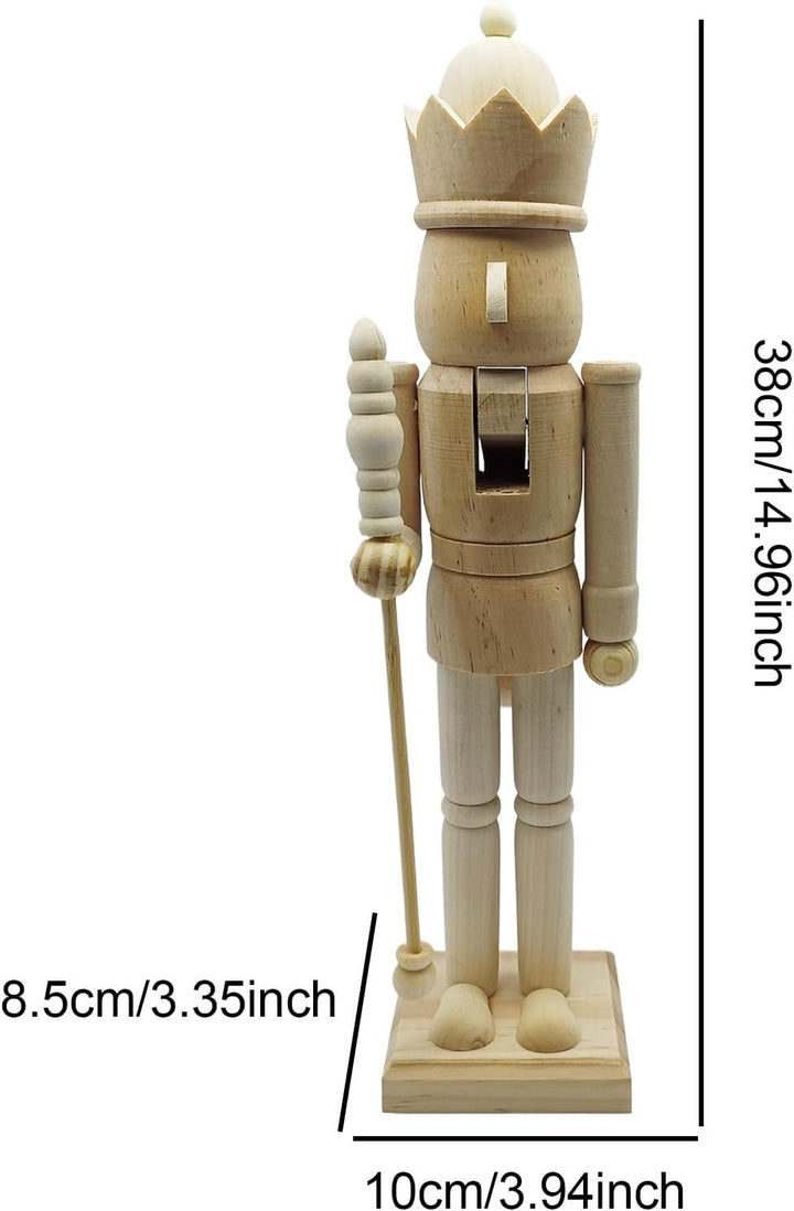Generisch Nussknacker Figur 38cm Aus Holz Zum Selbstgestalten,Unbemalt Nussknackers Figur Nussknacke