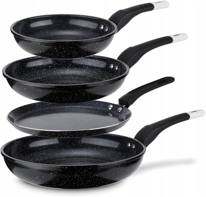EliteHoff Pfannenset Induktion 4-teilig, Bratpfannenset (20/24/28 cm) + crepe pfanne 24 cm, Induktio